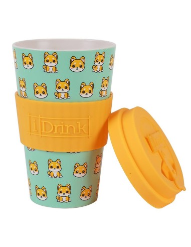 iTOTAL Tazza con tappo silicone 435 ml - SHIBA INU