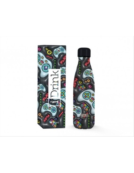 Bottiglia Termica 500ml LET'S PLAY iDRINK – Acciaio Inox