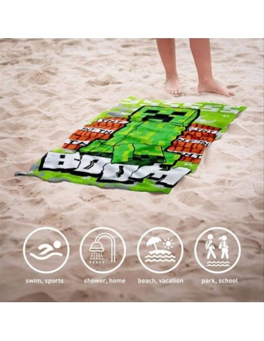 Telo mare Minecraft – 70x140 cm, avventura in spiaggia a blocchi!