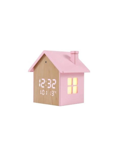 Sveglia Casetta Rosa Pastello ⏰🏡 – Design Kawaii con Luce Notturna | 
