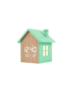 Sveglia Casetta Verde Pastello ⏰🏡 – Design Kawaii con Luce Notturna |
