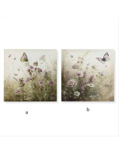 Tela Decorativa Fiori e Farfalle 🌸🦋 30x30x2,5cm - 2 Varianti (1pz)