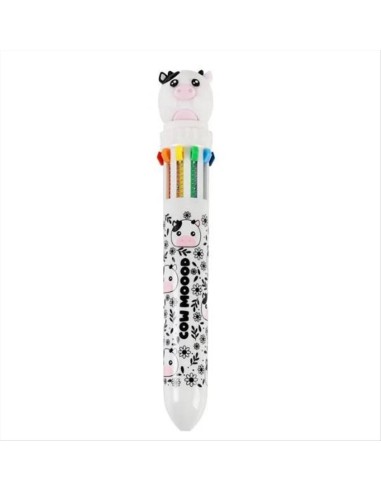 Penna 10 Colori Mucca - Penna Multicolor Cute | Diamante Rosa
