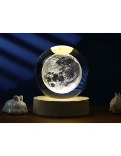 Lampada Sfera LUNA - iTotal - 3 formati con base in legno 2