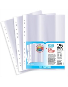 Buste Trasparenti Forate Crystal Ultra Mitama A4 – 25pz Alta Qualità