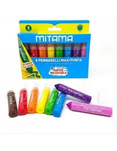 Pennarelli Super Lavabili Mitama – Maxi Punta 8 Colori ✨