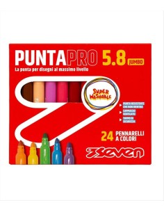 Pennarelli Puntapro 5.8 Jumbo lavabili - 24 pezzi - Seven