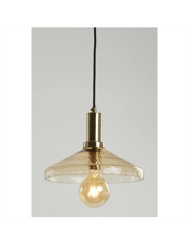 Lampada a sospensione Ø30x21 cm DELILO glass amber+antique bronze