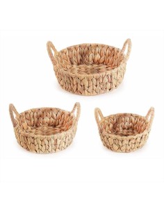 Cesto Rotondo in Giacinto Intrecciato - 3 Misure Diamante Rosa