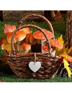 Cestino Intrecciato con Manici e Cuore Pendente H25cm 💕🧺 2