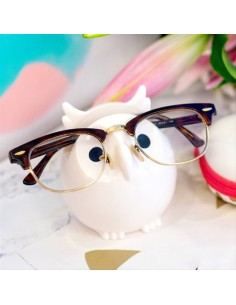 Poggia Occhiali GUFO Bianco 🦉 – Portaocchiali Stabile e Decorativo Py