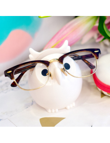 Poggia Occhiali GUFO Bianco 🦉 – Portaocchiali Stabile e Decorativo Py