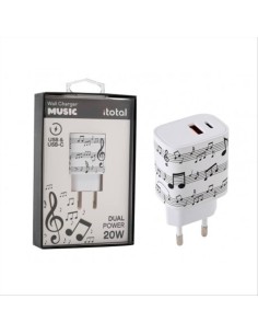 iTOTAL Caricatore 2 porte USB C + porta USB MUSICA 🎵⚡