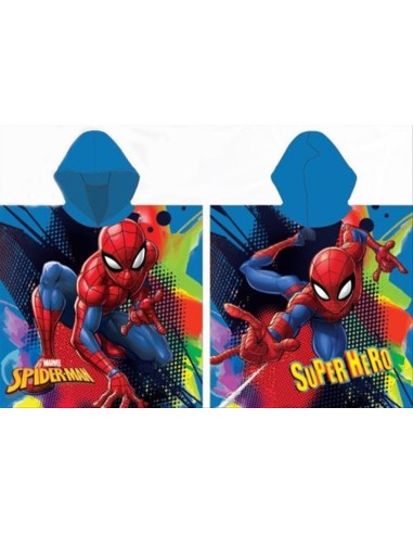Poncho mare Spiderman Blue 55x110 cm bambino | Diamante Rosa