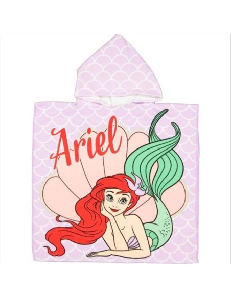 Poncho mare Ariel Disney – 60x120 cm, asciugatura rapida ed eco-friend