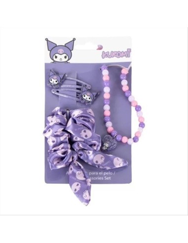 Set Kuromi 3pz spille scrunchies bracciale kawaii | Diamante Rosa
