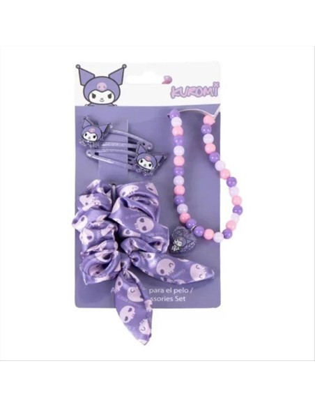 Set Kuromi 3pz spille scrunchies bracciale kawaii | Diamante Rosa