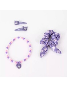 Set Kuromi 3pz spille scrunchies bracciale kawaii | Diamante Rosa 2