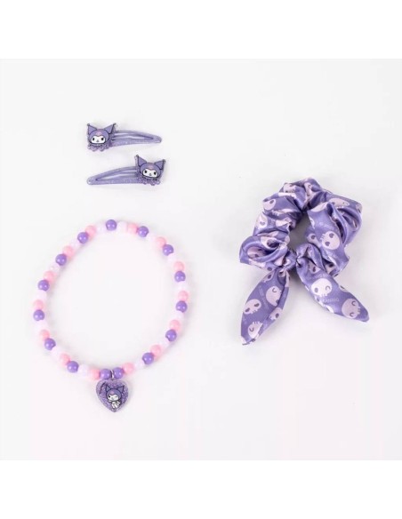 Set Kuromi 3pz spille scrunchies bracciale kawaii | Diamante Rosa