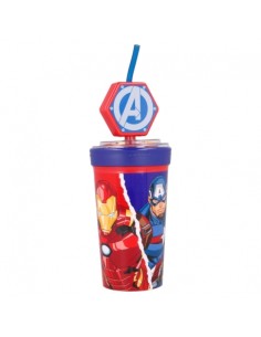 Bicchiere con cannuccia 360ml Avengers 3D | Diamante Rosa