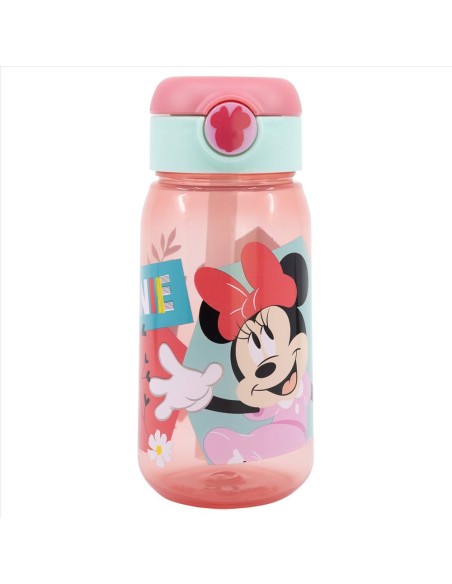 Borraccia con cannuccia e pulsante 510ml Minnie | Diamante Rosa