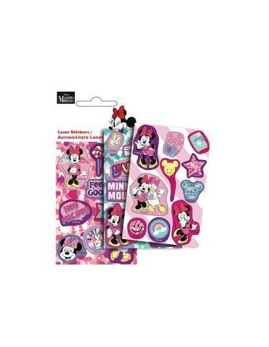 Set stickers olografici 10pz Minnie | Diamante Rosa