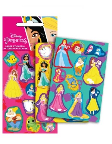 Set stickers olografici 10pz Principesse Disney | Diamante Rosa