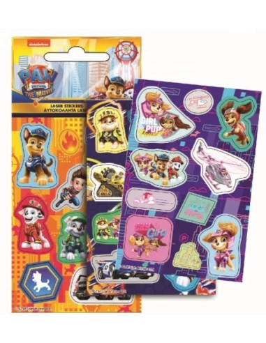 Set stickers olografici 10pz Paw Patrol | Diamante Rosa