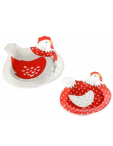 Piatto a forma di gallina in vetro - 2 modelli (1pz) | Diamante Rosa