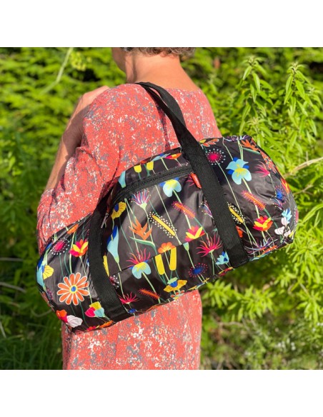 Borsone pieghevole Jardin Fleuri Pylones | Diamante Rosa