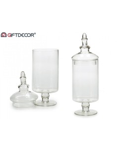 Contenitore in Vetro con Alzata e Coperchio H38CM