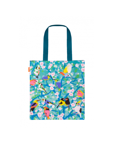 Borsa tote bag 41x37,1cm Birds Pylones | Diamante Rosa