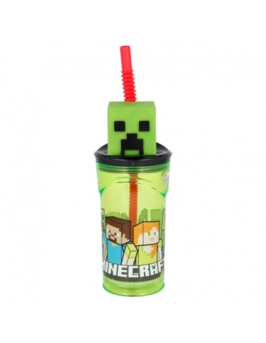 lBicchiere con cannuccia 360ml Minecraft in 3D