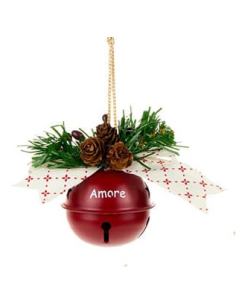 Campanella jingle fiocco rosso con dedica 6 varianti Nuvole di Stoffa 2