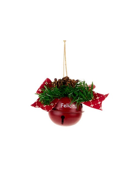 Campanella jingle fiocco rosso con dedica 6 varianti Nuvole di Stoffa