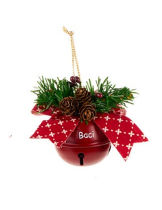 Campanella jingle fiocco rosso con dedica 6 varianti Nuvole di Stoffa 2