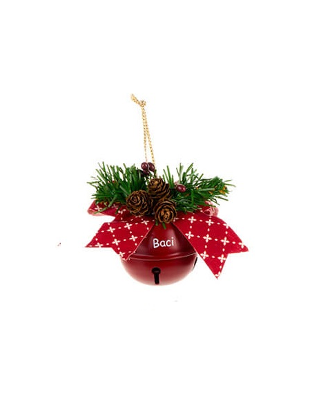 Campanella jingle fiocco rosso con dedica 6 varianti Nuvole di Stoffa