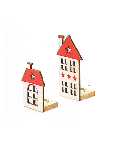 Casetta in legno porta candela Nuvole di Stoffa 2 varianti 2