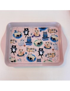 Vassoio gatti pazzi 21 x 14 cm Allen designs | Diamante Rosa