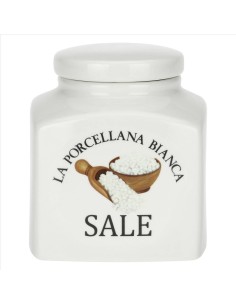 Barattolo decorato Sale Conserva 1.1L - La Porcellana Bianca