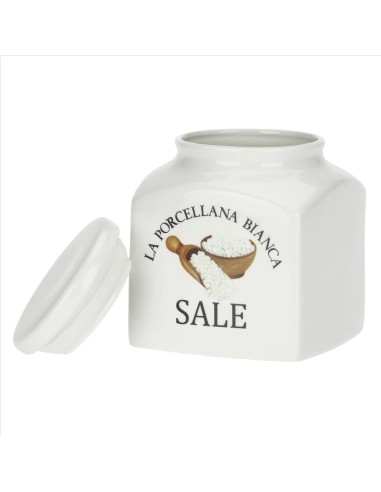 Barattolo decorato Sale Conserva 1.1L - La Porcellana Bianca