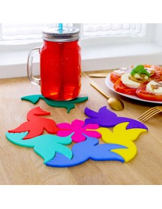 Sottopentola/bicchieri Colibrì Multicolor