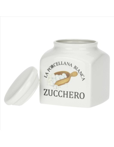 Barattolo decorato Zucchero Conserva 1.1L - La Porcellana Bianca