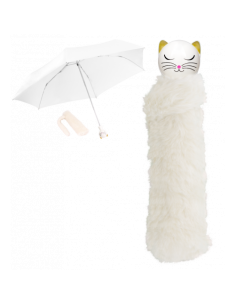 Ombrello pieghevole GATTO BIANCO: Porta Con Te la Grazia e l'Eleganza