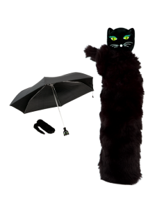Ombrello Pieghevole Gatto Nero: Porta con te la grazia e l'eleganza Fe