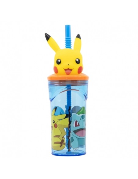 Bicchiere Pokemon 3D e cannuccia 360ml