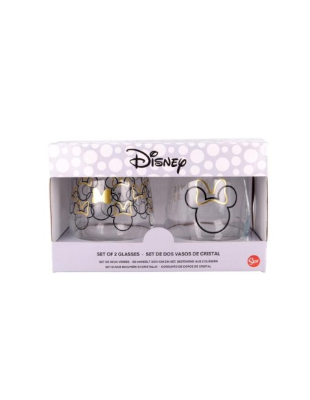 Set 2 bicchieri Minnie in vetro - 510 ml | Diamante Rosa
