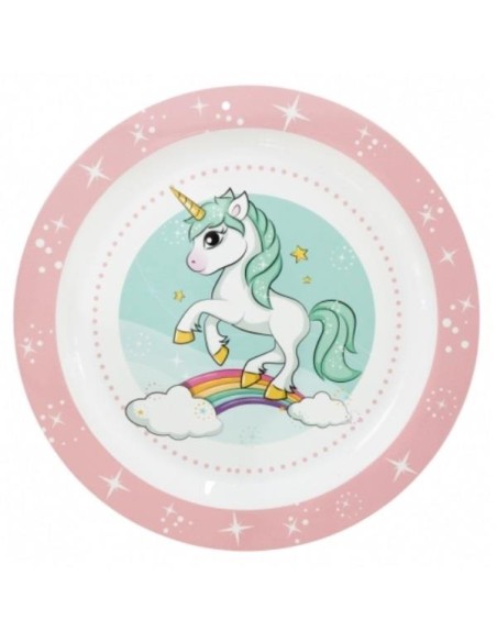 Piatto piano Unicorno | Diamante Rosa