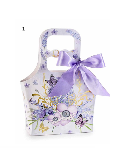 Confezione regalo con fiocchetto color lavanda - 2 modelli | Diamante 