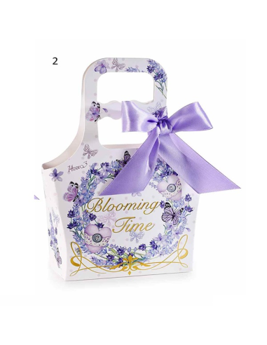 Confezione regalo con fiocchetto color lavanda - 2 modelli | Diamante 